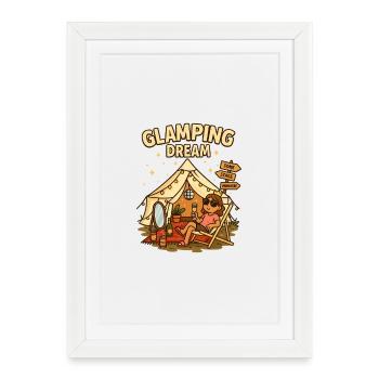 Glamping Dream Festival Queen Diva Style Femmes - Affiche encadrée (27 × 37 cm) - blanc - Devant