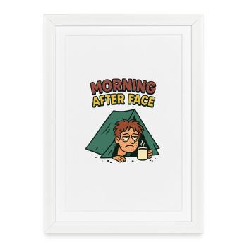 Der Morgen Danach Zelten Camping Festival - Gerahmtes Poster (27 × 37 cm) - Weiß - Vorne