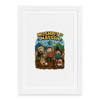 Foule de l’équipe du festival au Matsch Festival Camping - Affiche encadrée (27 × 37 cm) - blanc - Devant