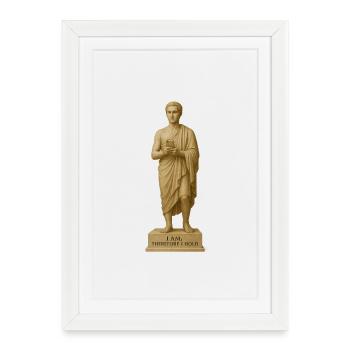 Antique statue with smartphone motif - Framed poster (27 × 37 cm) - white - Front