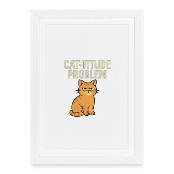 Sensations de chat prononcées - Affiche encadrée (27 × 37 cm) - blanc - Devant