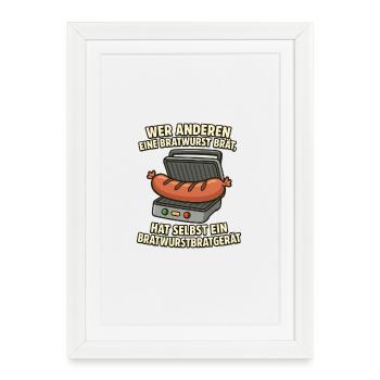 Bratwurst Bratgeräte Spruch - Framed poster (27 × 37 cm) - white - Front