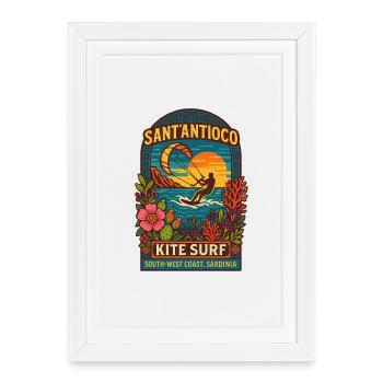 SANTANTIOCO_KITE_SURF - Affiche encadrée (27 × 37 cm) - blanc - Devant