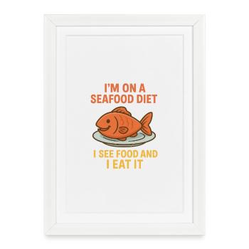 Seefood diet - Framed poster (27 × 37 cm) - white - Front