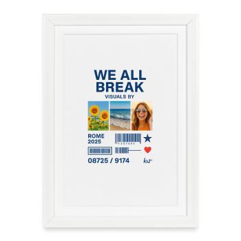 Summer Blue Collage and Smiles - Framed poster (27 × 37 cm) - white - Front