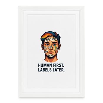 Inclusive Pride Awareness Artwork - Framed poster (27 × 37 cm) - white - Front