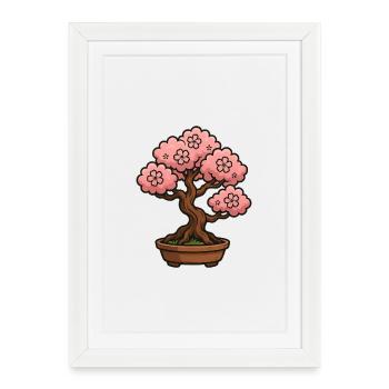 Church Blossom Bonsai Tree - Framed poster (27 × 37 cm) - white - Front