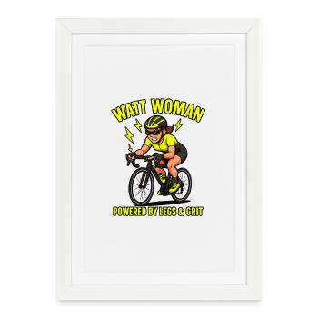 Maillot de cycliste sur route Watt Femme - Affiche encadrée (27 × 37 cm) - blanc - Devant
