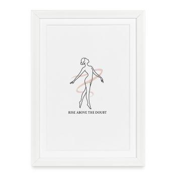 Empowered Woman with Ribbon Motif - Framed poster (27 × 37 cm) - white - Front