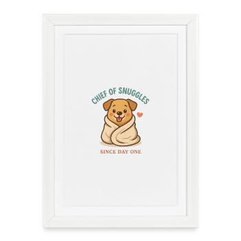 Dog with heart - Framed poster (27 × 37 cm) - white - Front