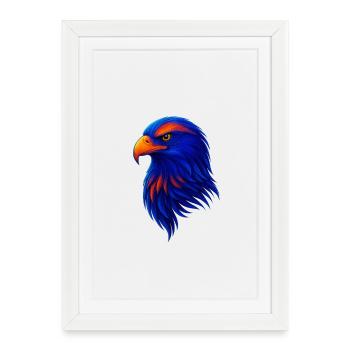 Colored eagle in neon style - Framed poster (27 × 37 cm) - white - Front