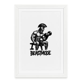 Strong gladiator in the shadows - Framed poster (27 × 37 cm) - white - Front
