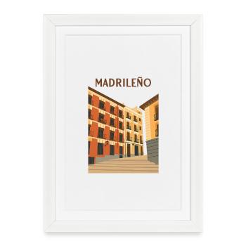 Colorful Facades of Madrid - Framed poster (27 × 37 cm) - white - Front
