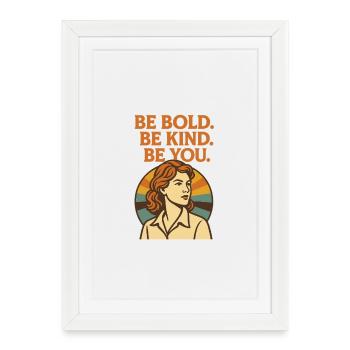 Empowering Retro Woman Illustration - Framed poster (27 × 37 cm) - white - Front