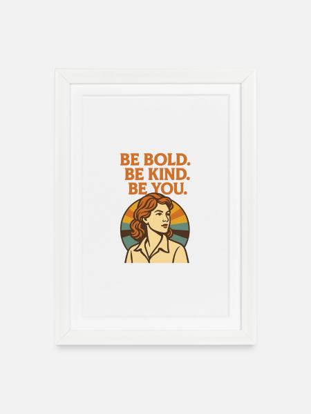 Empowering Retro Woman Illustration - Framed poster (27 × 37 cm) - white