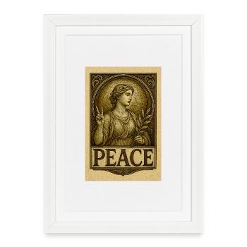 Illustration Symbole Paix et Sérénité - Affiche encadrée (27 × 37 cm) - blanc - Devant