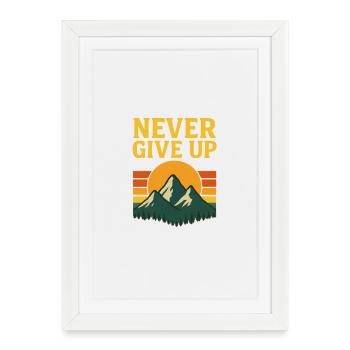 Motivating mountain landscape with sunset - Framed poster (27 × 37 cm) - white - Front