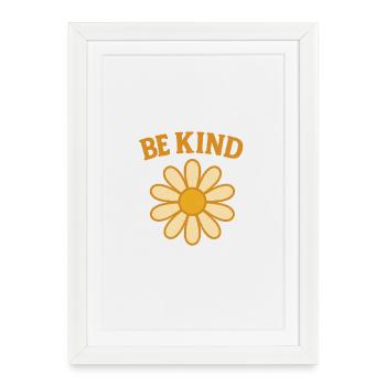 Motif floral avec message de gentillesse - Affiche encadrée (27 × 37 cm) - blanc - Devant