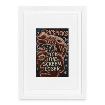 Provocative artistic graphics with witty text - Framed poster (27 × 37 cm) - white - Front