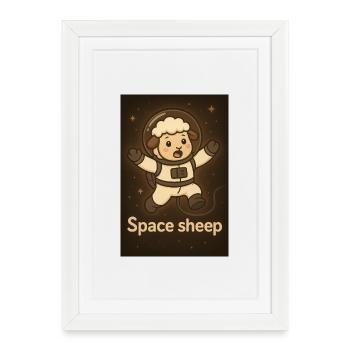 Space sheep - Framed poster (27 × 37 cm) - white - Front