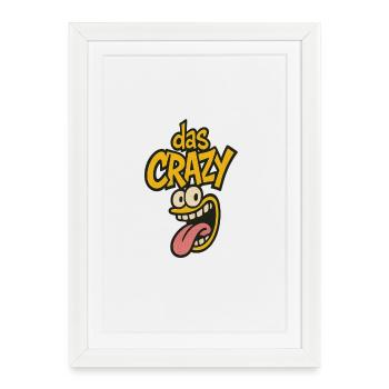 Playful comic art motif the Crazy - Framed poster (27 × 37 cm) - white - Front