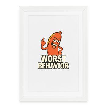 Humorous sausage - Framed poster (27 × 37 cm) - white - Front