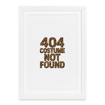 404 Costume Not Found – Leopard Print Nerd Shirt - Framed poster (27 × 37 cm) - white - Front