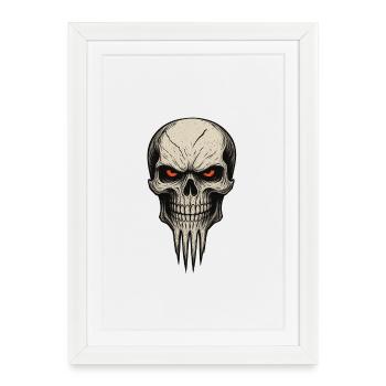Zombie Skull Nightmare - Framed poster (27 × 37 cm) - white - Front