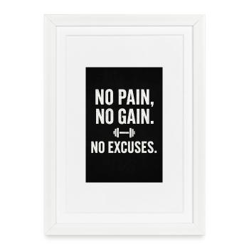 Dicton motivant Entraînement de fitness - Affiche encadrée (27 × 37 cm) - blanc - Devant