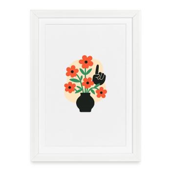 Floral_Vase_ASL - Affiche encadrée (27 × 37 cm) - blanc - Devant