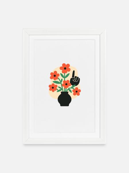Floral_Vase_ASL - Framed poster (27 × 37 cm) - white