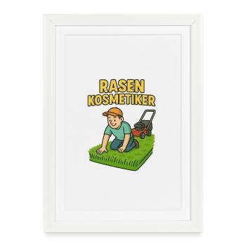 Pelouse esthéticienne humour design - Affiche encadrée (27 × 37 cm) - blanc - Devant