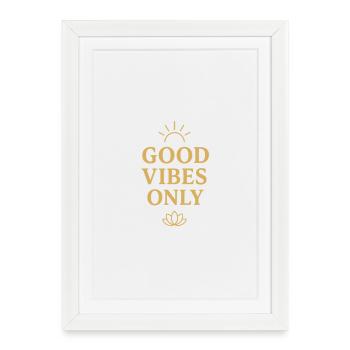 Vibes Positives Énergie Zen - Affiche encadrée (27 × 37 cm) - blanc - Devant