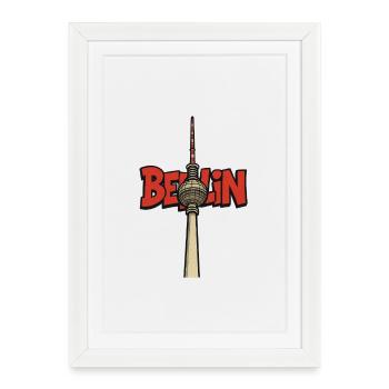 Conception de la tour de télévision de Berlin - Affiche encadrée (27 × 37 cm) - blanc - Devant