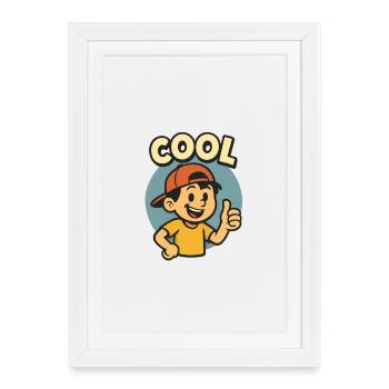 Casual youth cartoon with - Framed poster (27 × 37 cm) - white - Front