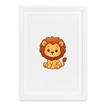 Design mignon de Lion Kush - Affiche encadrée (27 × 37 cm) - blanc - Devant