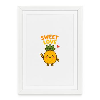 Sweet Love – Kawaii Pineapple - Framed poster (27 × 37 cm) - white - Front