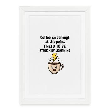 Coffee crow surrealism illustration - Framed poster (27 × 37 cm) - white - Front