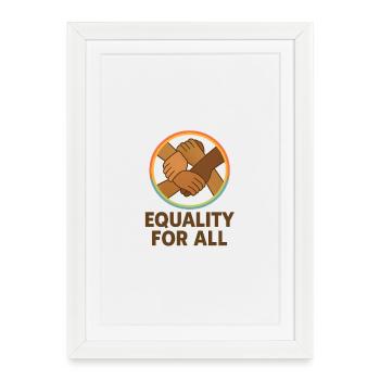 Unity Hands Circular Emblem Design - Framed poster (27 × 37 cm) - white - Front