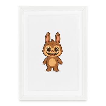 Cute Teddy Bear Rabbit Versatile Pattern - Framed poster (27 × 37 cm) - white - Front