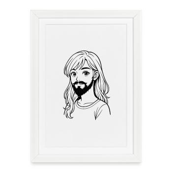 Illustrative portrait of Frauenbarth - Framed poster (27 × 37 cm) - white - Front