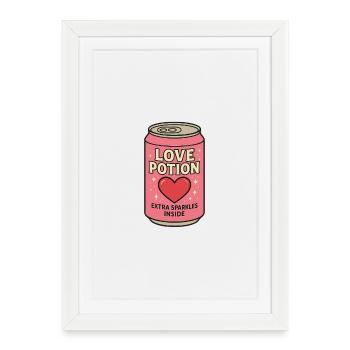 Motif de boîte magique d’amour pour les romantiques - Affiche encadrée (27 × 37 cm) - blanc - Devant