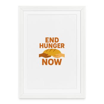 End Hunger Now Bread Icon - Framed poster (27 × 37 cm) - white - Front