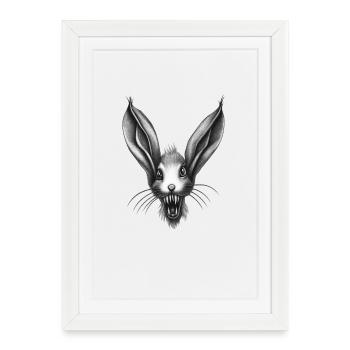 Predatory Surreal Rabbit - Framed poster (27 × 37 cm) - white - Front