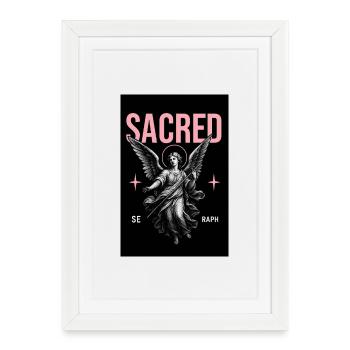 Ange du sanctuaire aux ailes bleues - Affiche encadrée (27 × 37 cm) - blanc - Devant
