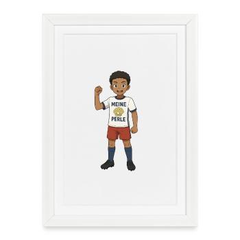 Children's T-Shirt with Pearl Motif Football - Framed poster (27 × 37 cm) - white - Front