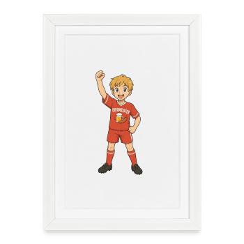 Maître de la bière enfant en étape de jubilation - Affiche encadrée (27 × 37 cm) - blanc - Devant
