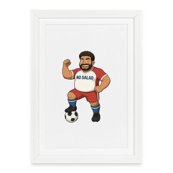Motif de football humoristique pour les amateurs de sport - Affiche encadrée (27 × 37 cm) - blanc - Devant
