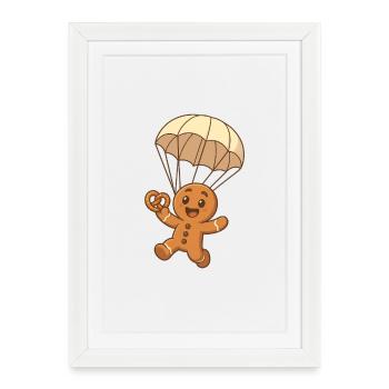 Mannele Gingerbread Cake with Parachute - Framed poster (27 × 37 cm) - white - Front
