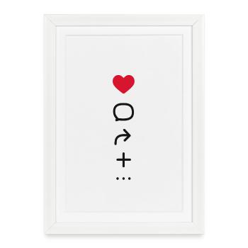 Avi Collection – Minimal Social Icons Tee - Framed poster (27 × 37 cm) - white - Front